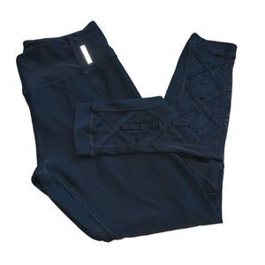 RBX Black Leggings Womens Size Medium Yoga Pants Sheer Criss Cross Leg